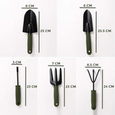 Kuber Industries Garden Tools|Small & Big Hand Trowels|Hand Cultivator|Hand Weeder & Fork Carbon Steel|SJ-5020|Set of 5|Green & Black